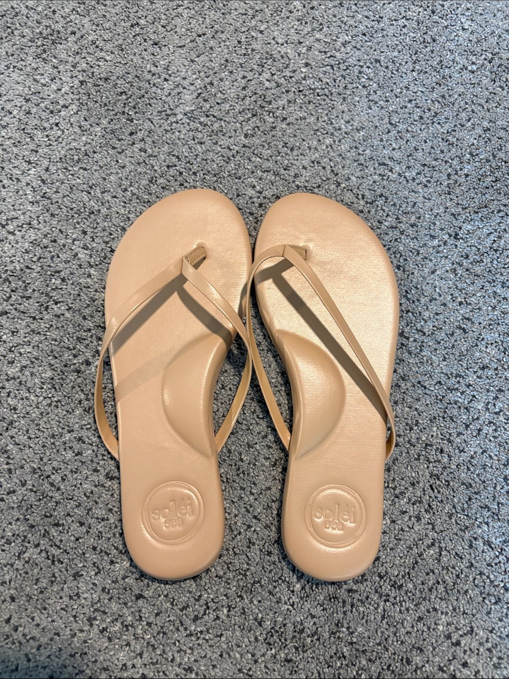 Soleil Beige Thong Sandals for Women